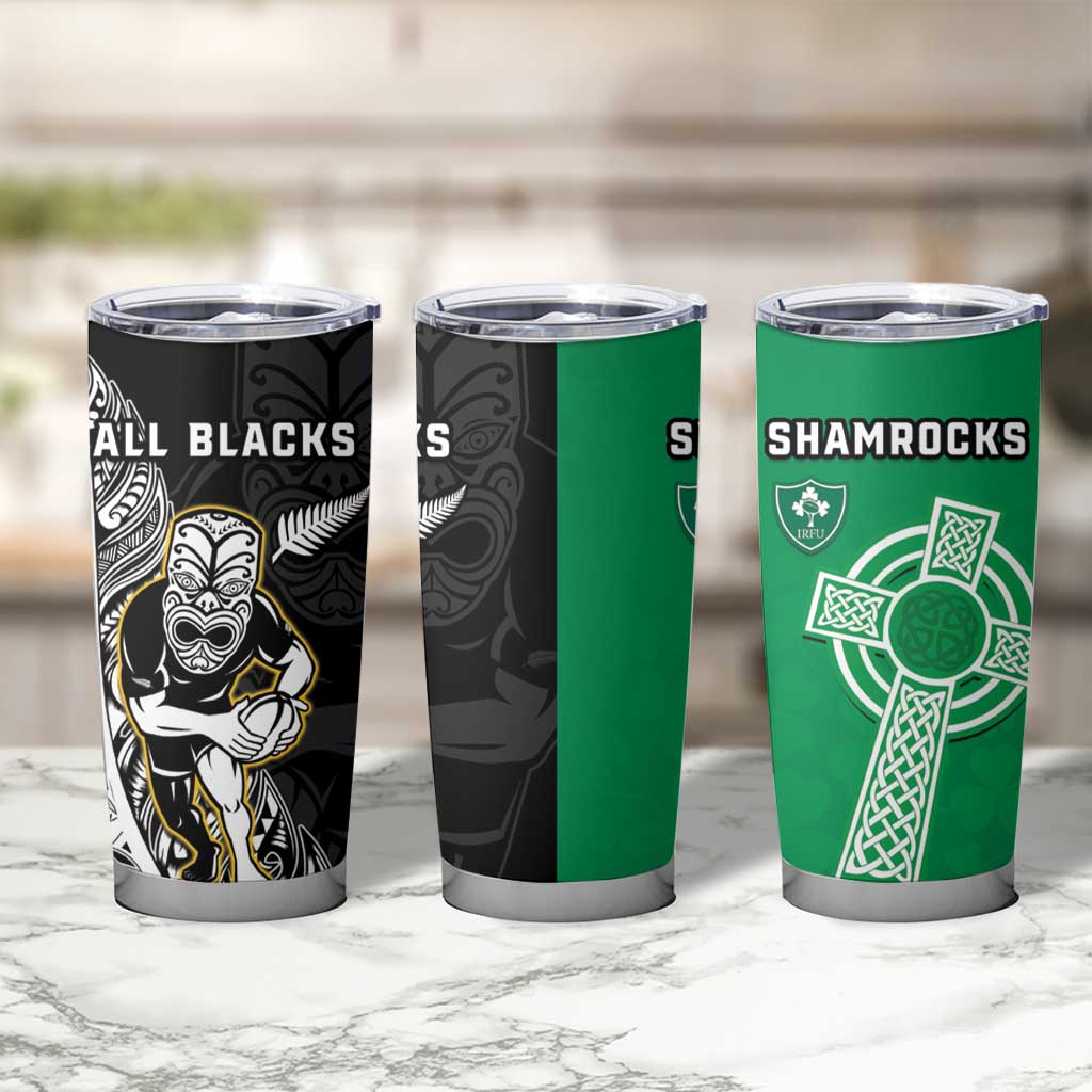 New Zealand and Ireland Rugby Tumbler Cup All Black Maori Mix Shamrocks LT14 - Polynesian Pride