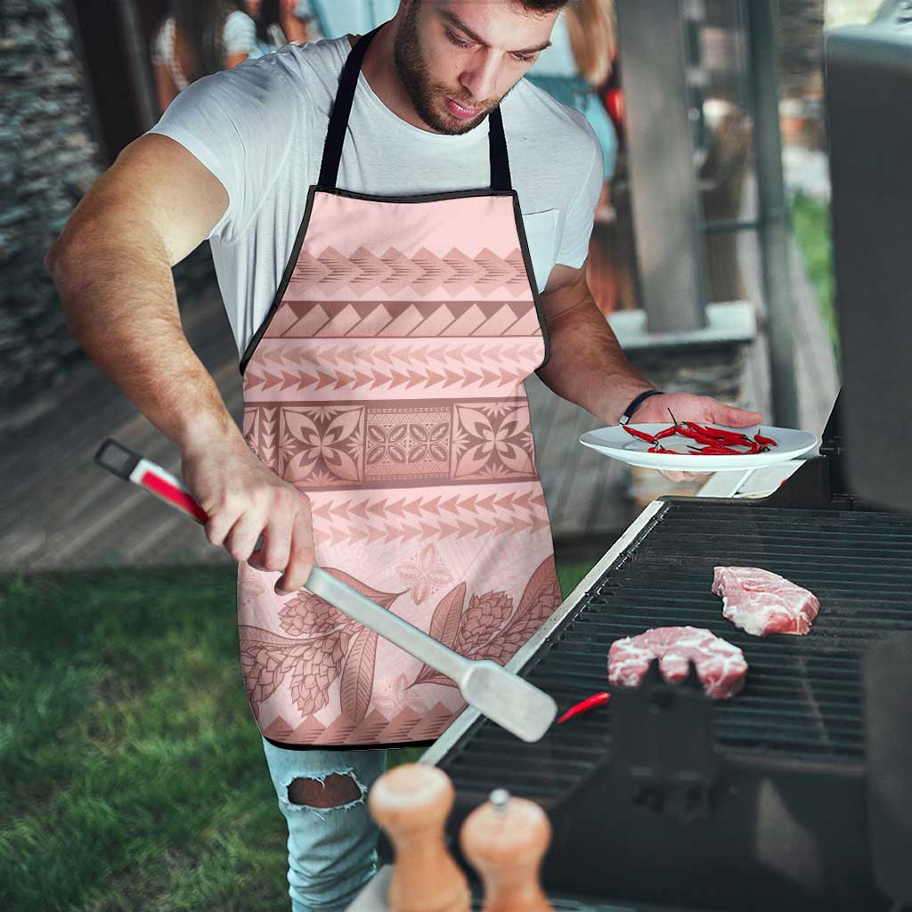 Pastel Pink Samoa Siapo Teuila Flowers Apron - Polynesian Pride