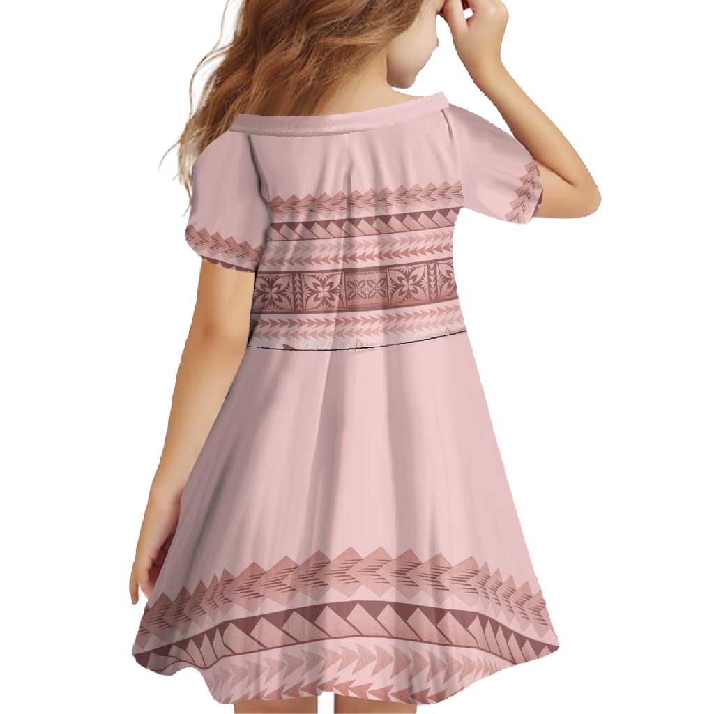 Pastel Pink Samoa Siapo Teuila Flowers Family Matching Off Shoulder Maxi Dress and Hawaiian Shirt LT14 - Polynesian Pride