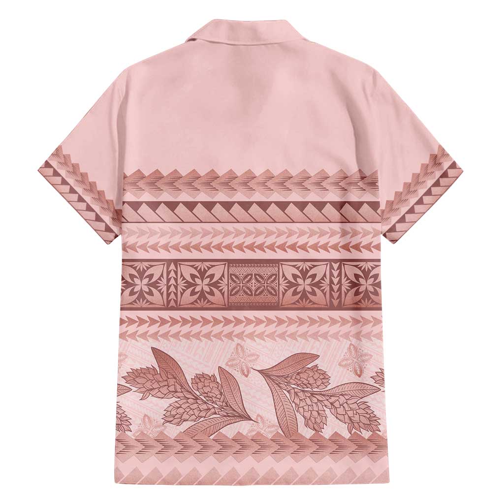 Pastel Pink Samoa Siapo Teuila Flowers Family Matching Summer Maxi Dress and Hawaiian Shirt LT14 - Polynesian Pride