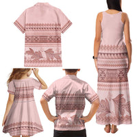 Pastel Pink Samoa Siapo Teuila Flowers Family Matching Tank Maxi Dress and Hawaiian Shirt LT14 - Polynesian Pride