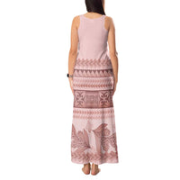 Pastel Pink Samoa Siapo Teuila Flowers Tank Maxi Dress LT14 - Polynesian Pride
