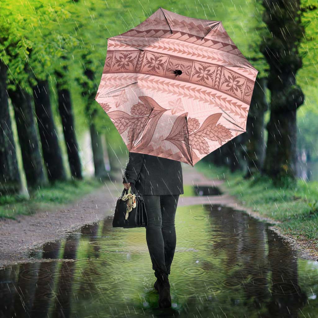 Pastel Pink Samoa Siapo Teuila Flowers Umbrella - Polynesian Pride