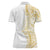 Polynesia White Sunday Women Polo Shirt Plumeria Polynesian Tribal Gold Color - Polynesian Pride