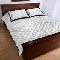 Polynesia White Sunday Quilt Bed Set Plumeria Polynesian Tribal Grey Color - Polynesian Pride