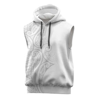 Polynesia White Sunday Sleeveless Hoodie Plumeria Polynesian Tribal Grey Color LT14 White - Polynesian Pride