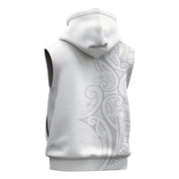 Polynesia White Sunday Sleeveless Hoodie Plumeria Polynesian Tribal Grey Color LT14 - Polynesian Pride