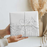 Polynesia White Sunday Wrapping Paper Plumeria Polynesian Tribal Grey Color LT14 - Polynesian Pride