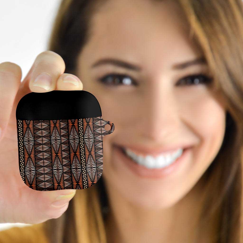 Malo e lelei Tonga AirPods Case Tongan Ngatu Vintage Brown - Polynesian Pride