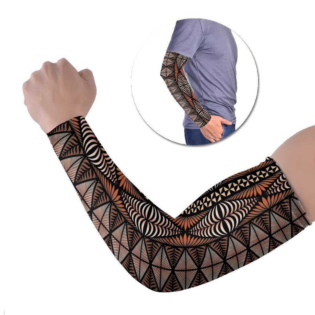 Malo e lelei Tonga Arm Sleeves Tongan Ngatu Vintage Brown - Polynesian Pride