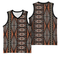 Malo e lelei Tonga Basketball Jersey Tongan Ngatu Vintage Brown - Polynesian Pride