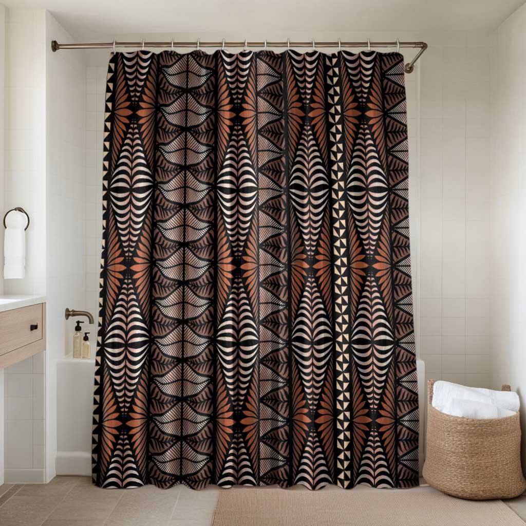 Malo e lelei Tonga Bathroom Set Tongan Ngatu Vintage Brown - Polynesian Pride