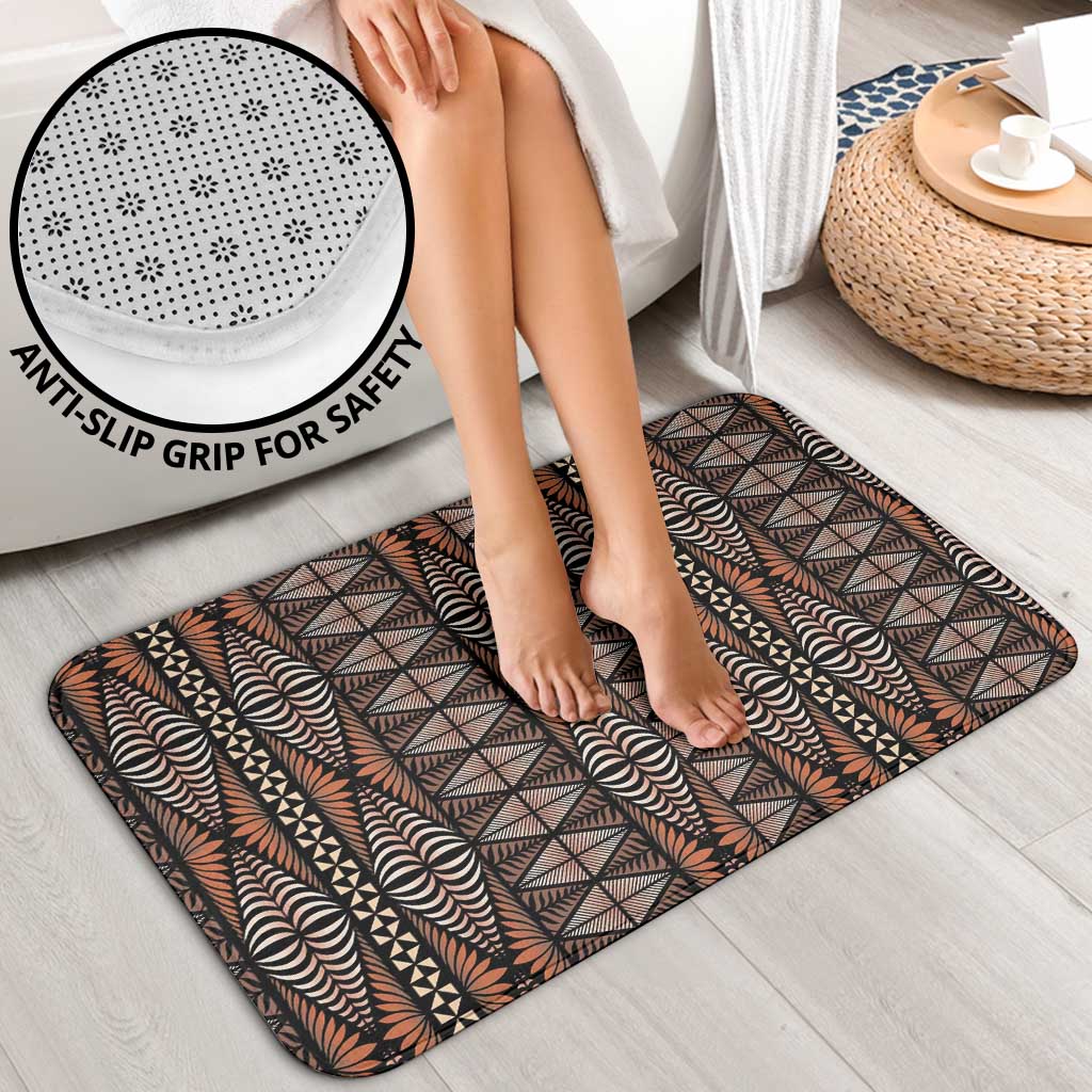 Malo e lelei Tonga Bathroom Set Tongan Ngatu Vintage Brown - Polynesian Pride