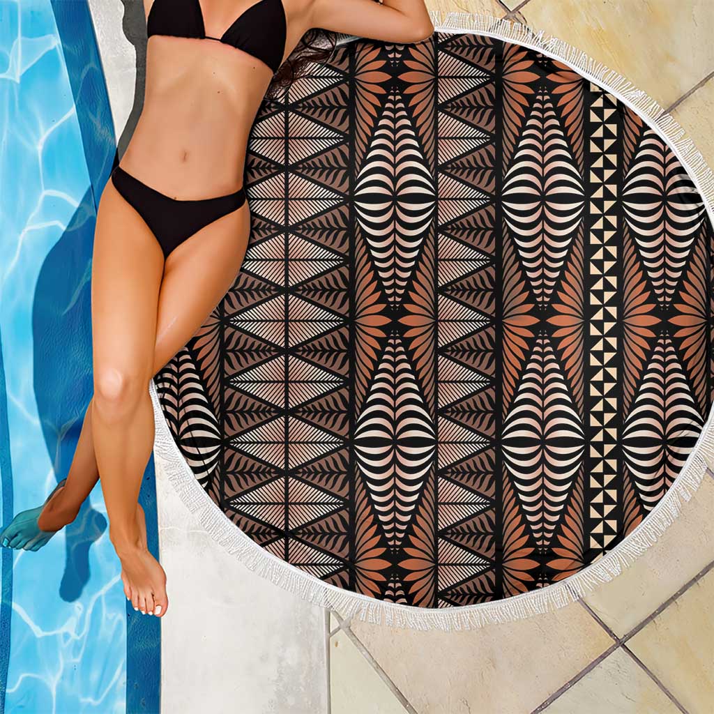 Malo e lelei Tonga Beach Blanket Tongan Ngatu Vintage Brown - Polynesian Pride