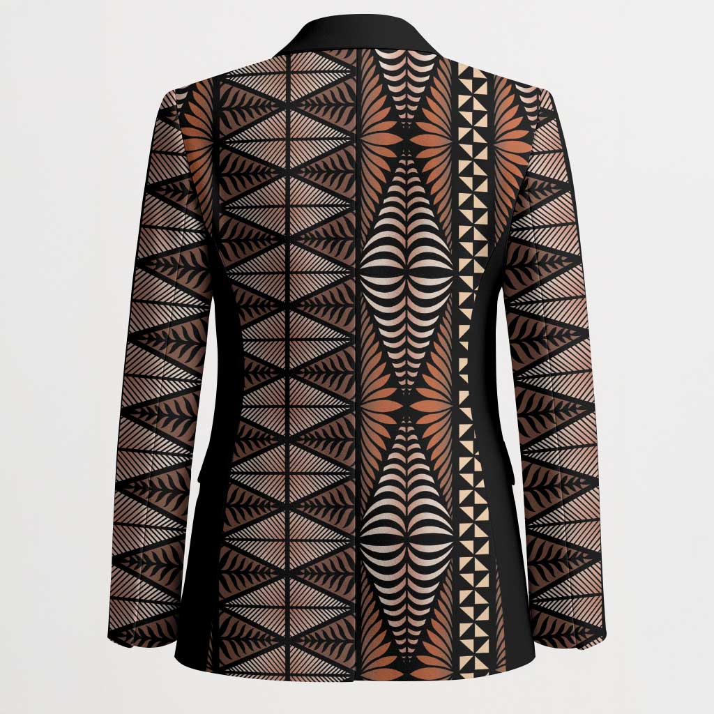 Malo e lelei Tonga Blazer Tongan Ngatu Vintage Brown - Polynesian Pride