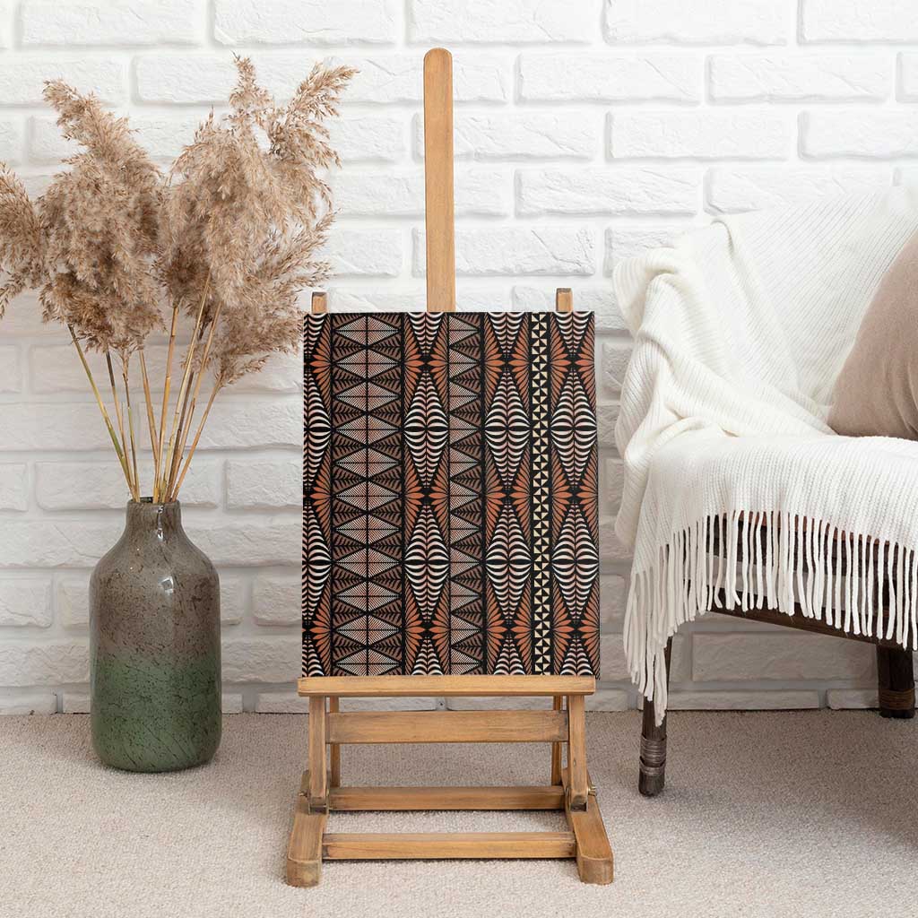Malo e lelei Tonga Canvas Wall Art Tongan Ngatu Vintage Brown - Polynesian Pride