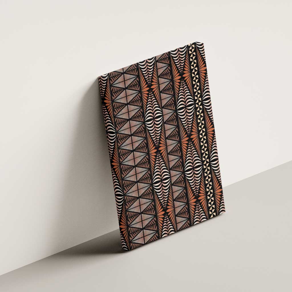 Malo e lelei Tonga Canvas Wall Art Tongan Ngatu Vintage Brown - Polynesian Pride