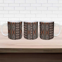 Malo e lelei Tonga Ceramic Mug Tongan Ngatu Vintage Brown - Polynesian Pride