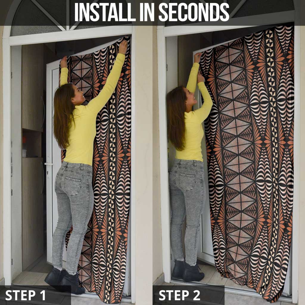 Malo e lelei Tonga Door Cover Tongan Ngatu Vintage Brown - Polynesian Pride