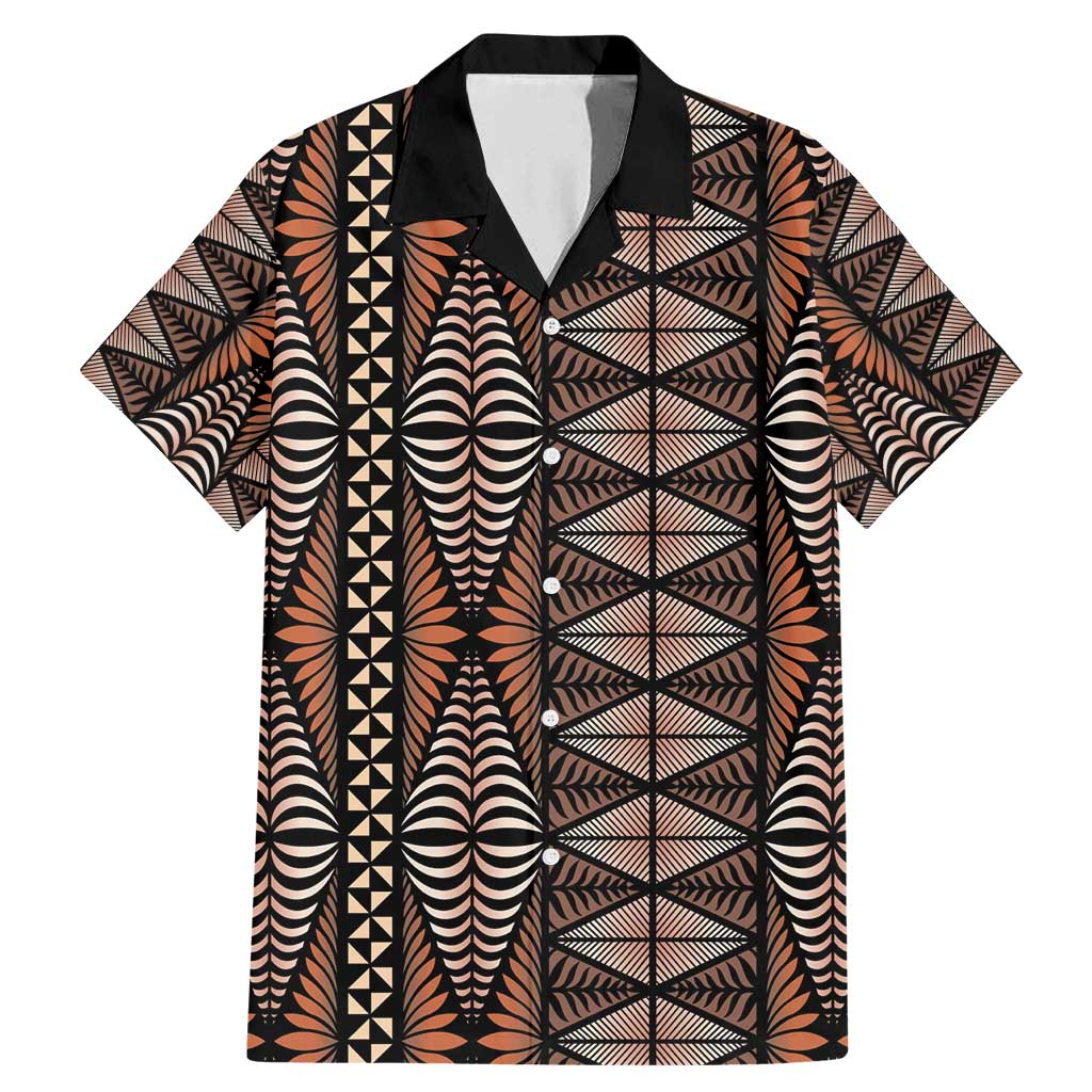 Malo e lelei Tonga Family Matching Mermaid Dress and Hawaiian Shirt Tongan Ngatu Vintage Brown LT14 Dad's Shirt - Short Sleeve Brown - Polynesian Pride