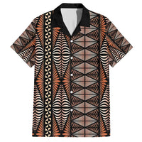 Malo e lelei Tonga Family Matching Summer Maxi Dress and Hawaiian Shirt Tongan Ngatu Vintage Brown LT14 Dad's Shirt - Short Sleeve Brown - Polynesian Pride