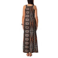 Malo e lelei Tonga Family Matching Tank Maxi Dress and Hawaiian Shirt Tongan Ngatu Vintage Brown LT14 - Polynesian Pride