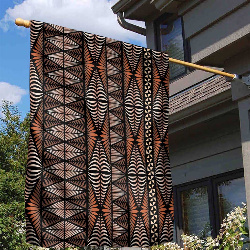 Malo e lelei Tonga Garden Flag Tongan Ngatu Vintage Brown - Polynesian Pride