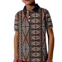Malo e lelei Tonga Kid Polo Shirt Tongan Ngatu Vintage Brown - Polynesian Pride