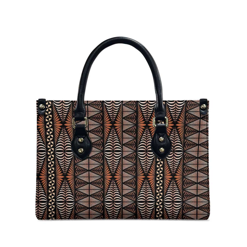 Malo e lelei Tonga Leather Bag Tongan Ngatu Vintage Brown - Polynesian Pride