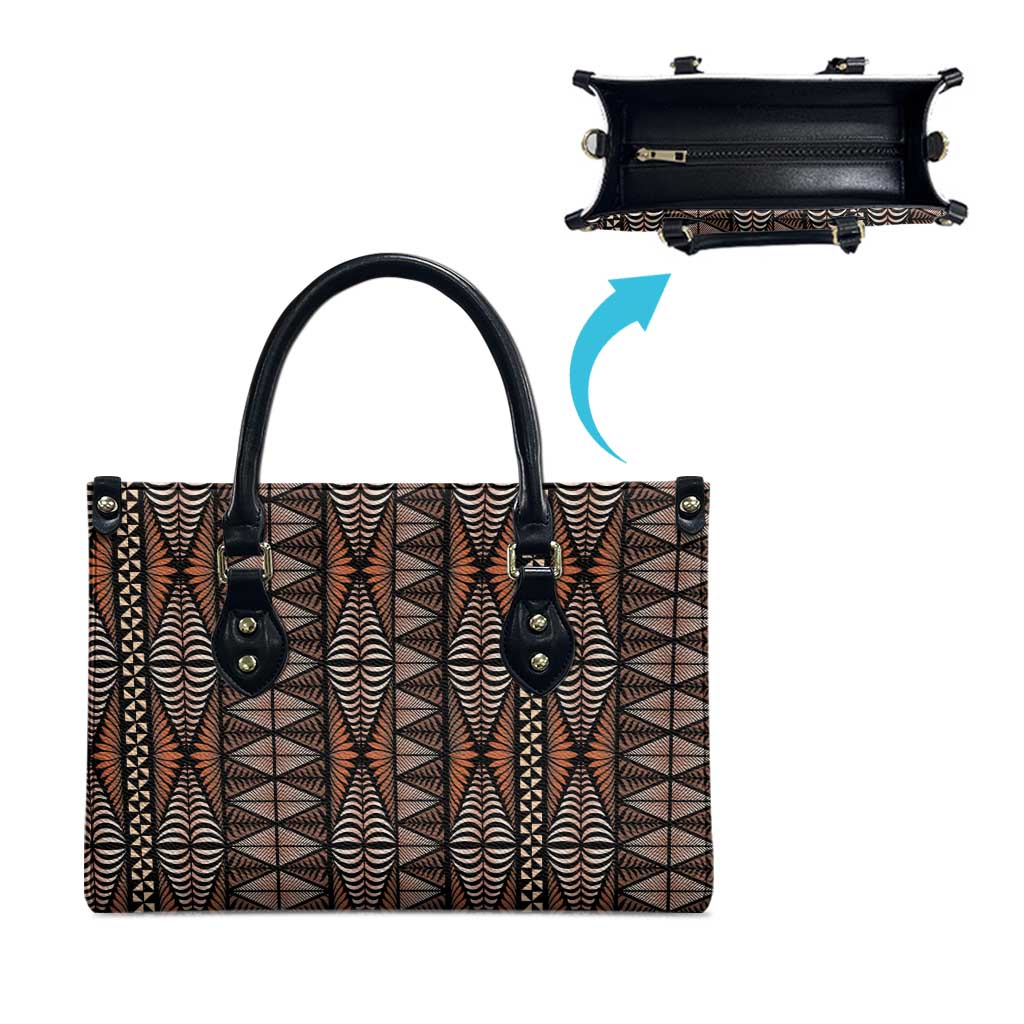 Malo e lelei Tonga Leather Bag Tongan Ngatu Vintage Brown - Polynesian Pride