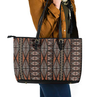 Malo e lelei Tonga Leather Tote Bag Tongan Ngatu Vintage Brown - Polynesian Pride