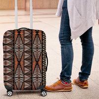 Malo e lelei Tonga Luggage Cover Tongan Ngatu Vintage Brown - Polynesian Pride
