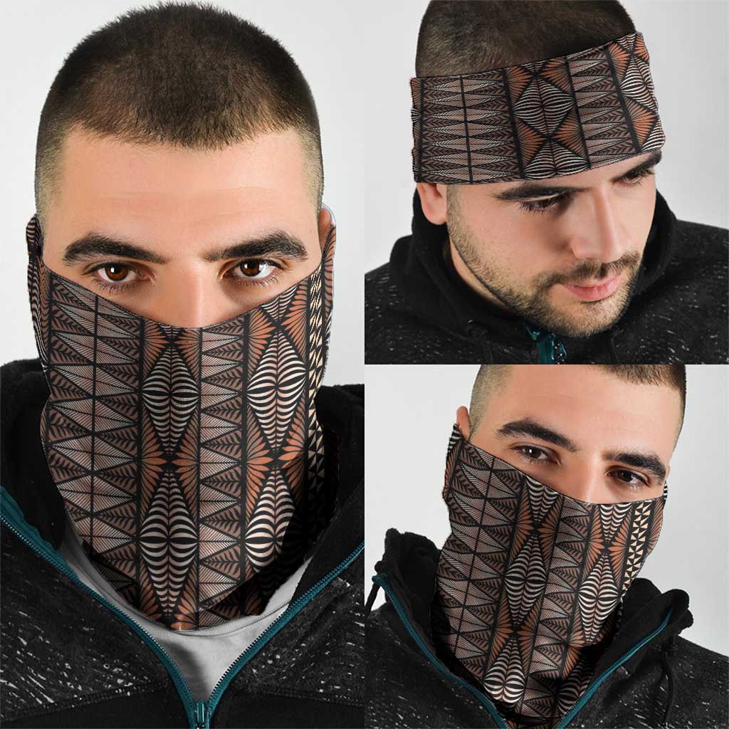 Malo e lelei Tonga Neck Gaiter Tongan Ngatu Vintage Brown - Polynesian Pride