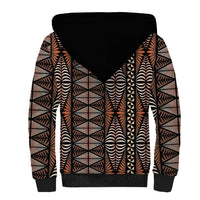 Malo e lelei Tonga Sherpa Hoodie Tongan Ngatu Vintage Brown - Polynesian Pride