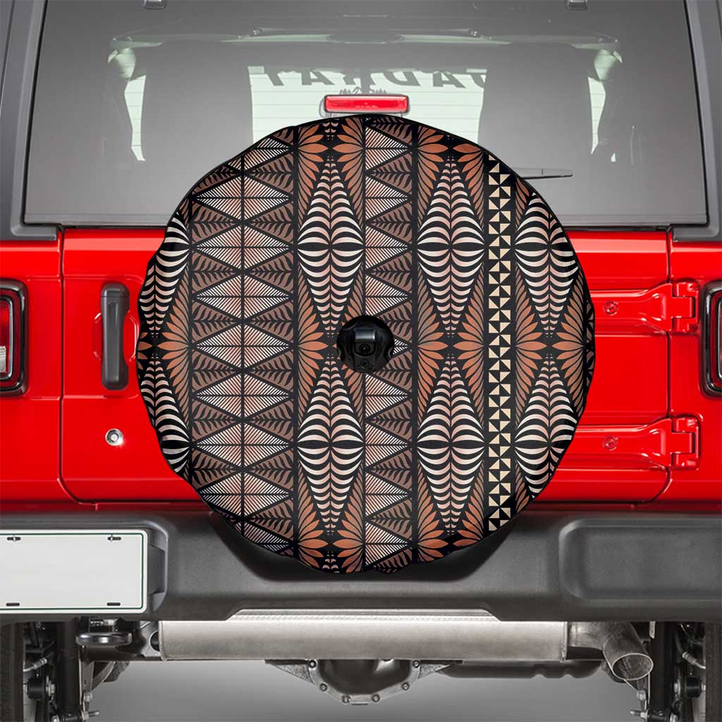 Malo e lelei Tonga Spare Tire Cover Tongan Ngatu Vintage Brown - Polynesian Pride