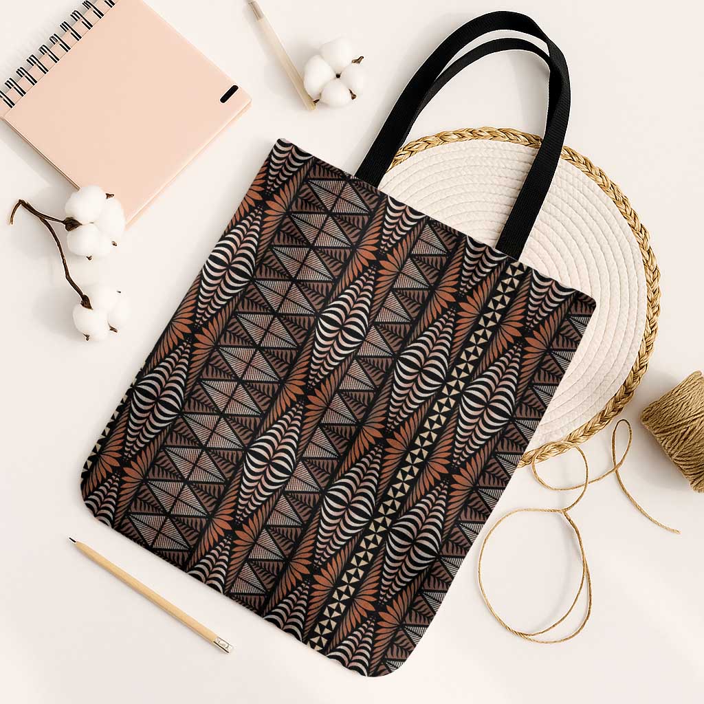 Malo e lelei Tonga Tote Bag Tongan Ngatu Vintage Brown - Polynesian Pride