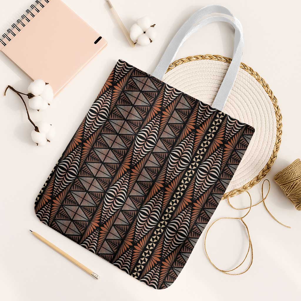 Malo e lelei Tonga Tote Bag Tongan Ngatu Vintage Brown - Polynesian Pride