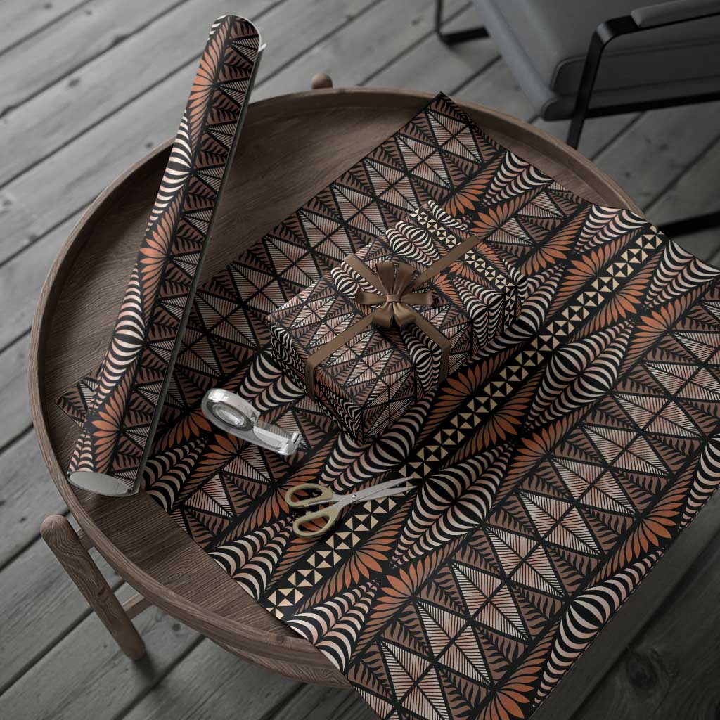 Malo e lelei Tonga Wrapping Paper Tongan Ngatu Vintage Brown - Polynesian Pride