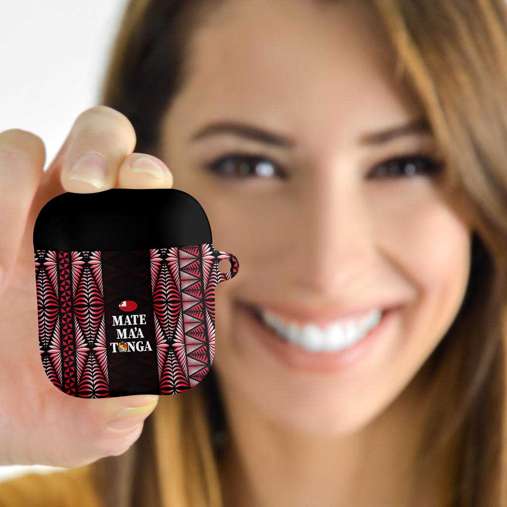 Tonga Rugby AirPods Case 2025 Mate Maa Tonga Ngatu Motif - Polynesian Pride