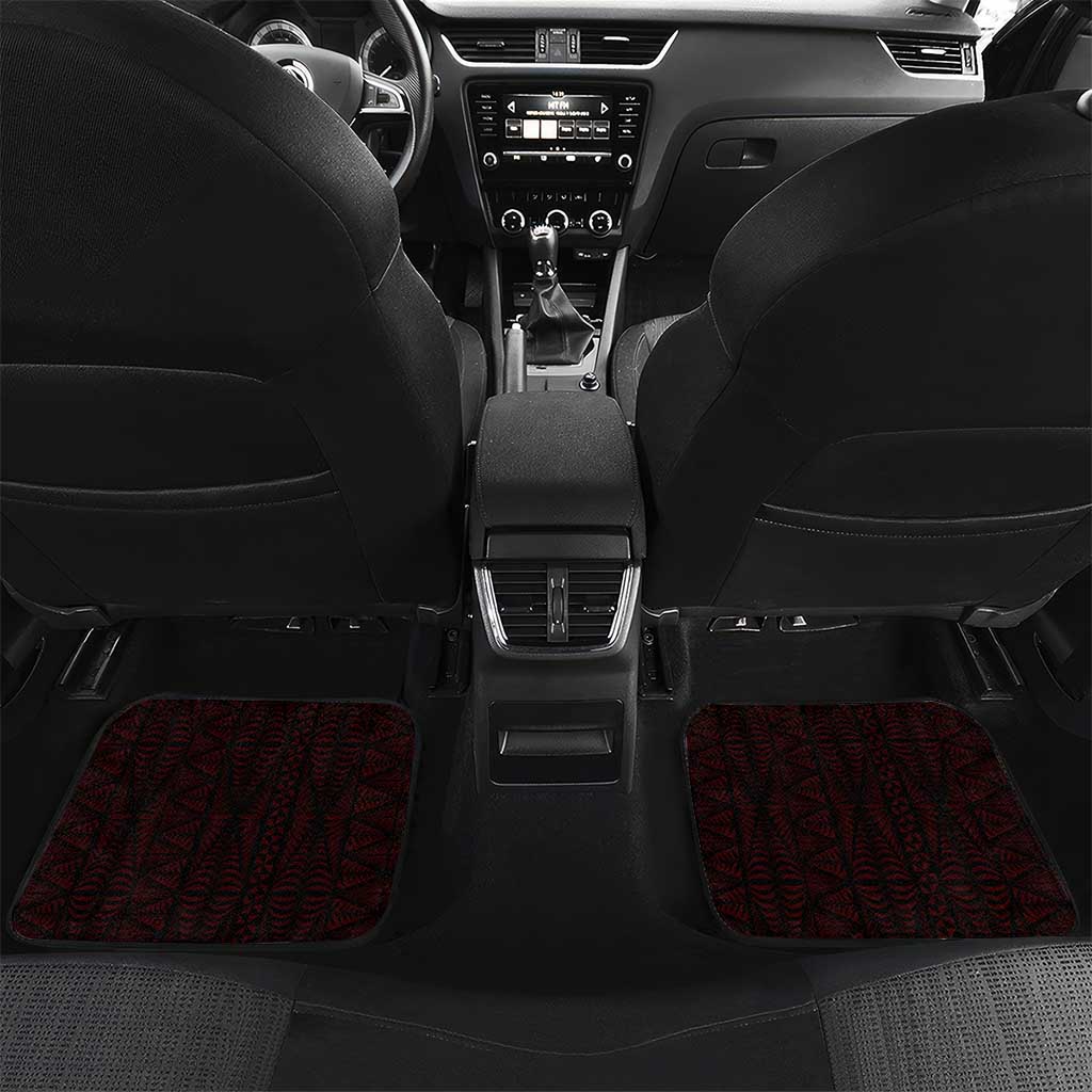 Tonga Rugby Car Mats 2025 Mate Maa Tonga Ngatu Motif - Polynesian Pride
