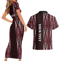 Tonga Rugby Personalised Couples Matching Short Sleeve Bodycon Dress and Hawaiian Shirt 2025 Mate Maa Tonga Ngatu Motif LT14 - Polynesian Pride