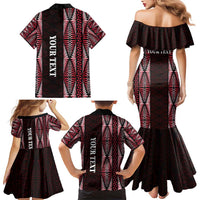 Tonga Rugby Personalised Family Matching Mermaid Dress and Hawaiian Shirt 2025 Mate Maa Tonga Ngatu Motif LT14 - Polynesian Pride