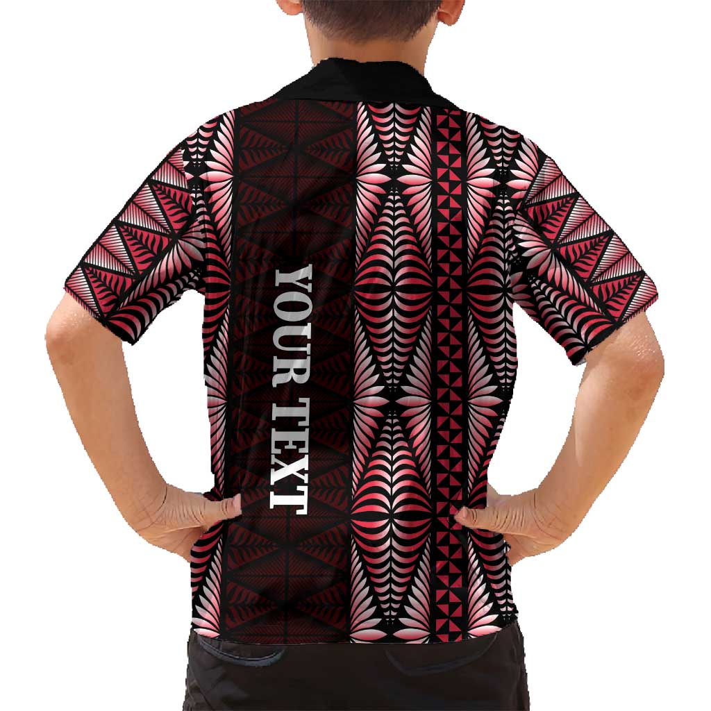 Tonga Rugby Personalised Family Matching Off Shoulder Maxi Dress and Hawaiian Shirt 2025 Mate Maa Tonga Ngatu Motif LT14 - Polynesian Pride