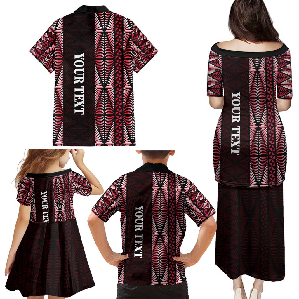 Tonga Rugby Personalised Family Matching Puletasi and Hawaiian Shirt 2025 Mate Maa Tonga Ngatu Motif LT14 - Polynesian Pride