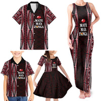 Tonga Rugby Personalised Family Matching Tank Maxi Dress and Hawaiian Shirt 2025 Mate Maa Tonga Ngatu Motif LT14 - Polynesian Pride