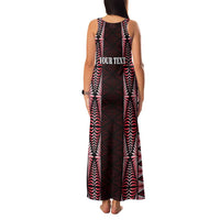 Tonga Rugby Personalised Family Matching Tank Maxi Dress and Hawaiian Shirt 2025 Mate Maa Tonga Ngatu Motif LT14 - Polynesian Pride