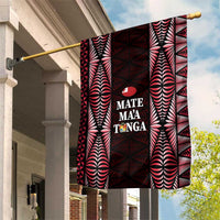 Tonga Rugby Garden Flag 2025 Mate Maa Tonga Ngatu Motif LT14 House Flag Red - Polynesian Pride