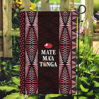 Tonga Rugby Garden Flag 2025 Mate Maa Tonga Ngatu Motif LT14 Garden Flag Red - Polynesian Pride