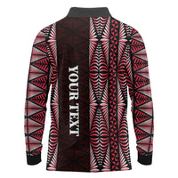 Tonga Rugby Personalised Long Sleeve Polo Shirt 2025 Mate Maa Tonga Ngatu Motif LT14 - Polynesian Pride