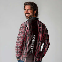 Tonga Rugby Personalised Long Sleeve Polo Shirt 2025 Mate Maa Tonga Ngatu Motif LT14 - Polynesian Pride